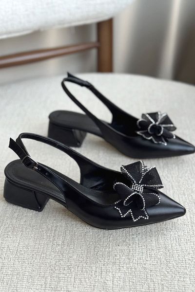 GOFFSHOES Pantofi de damă Howen cu toc mic - piele neagră