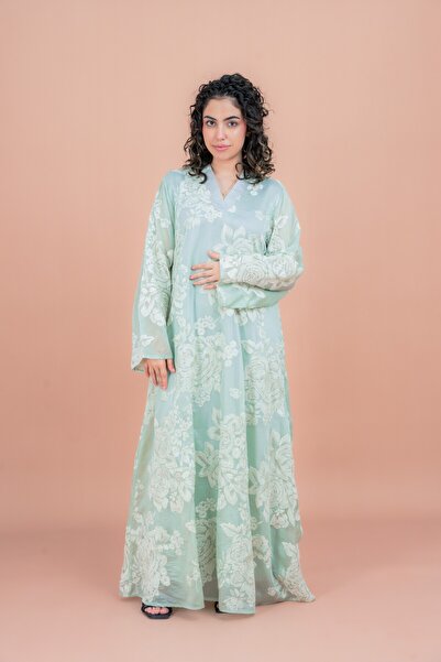 IKKXA جلابية مطرزة بالورود