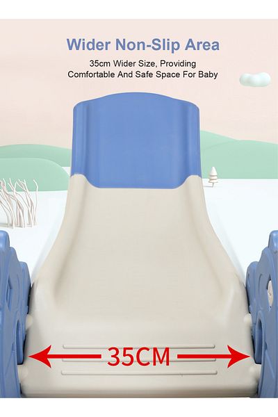 Ma Baby Kids folding slide Indoor Household Small Kids Slide for Toddlers baby multifunctional Blue