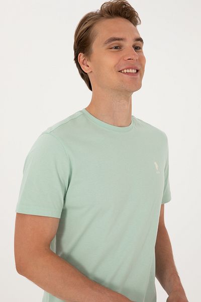U.S. Polo Assn. Ανδρικό μπλουζάκι με κανονική εφαρμογή Crew Neck Water Green 50299544-VR048