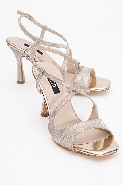 Lizy Shoes Kroko Parlak Topuklu Ayakkabı
