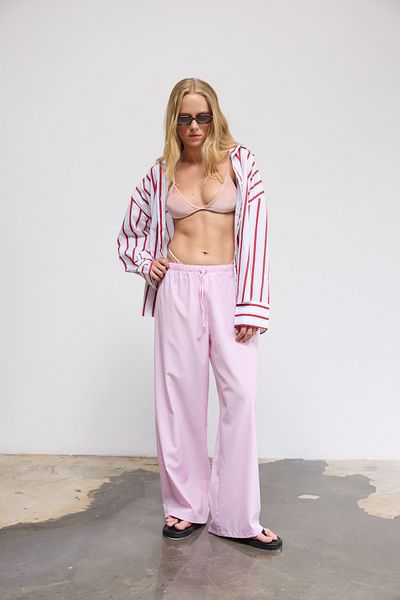 bases. Wide Leg Draped Trousers