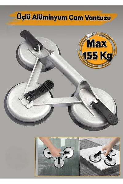 DMAX Üçlü Alüminyum Cam Mobilya Mermer Fayans Kaldırma Taşıma Vantuzu Paslanm...