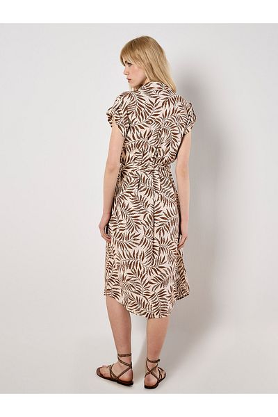 Apricot Fließendes Midikleid Mit Gürtel