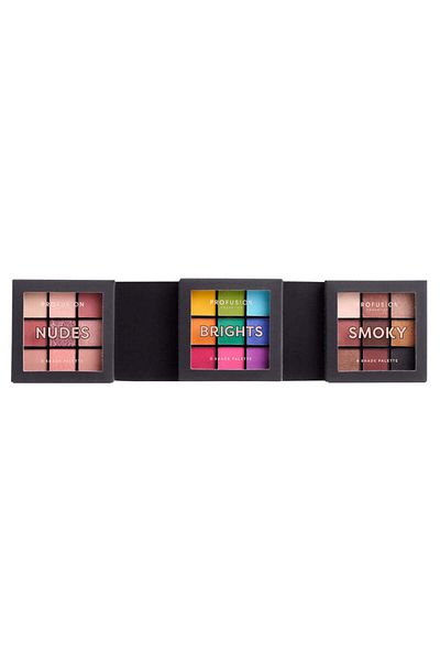PROFUSION COSMETICS Ultimate Collection, 3 Mini Vegan Eyeshadow Palettes, 3 x 9 Shades, Profusion Cosmetics, 164 gr