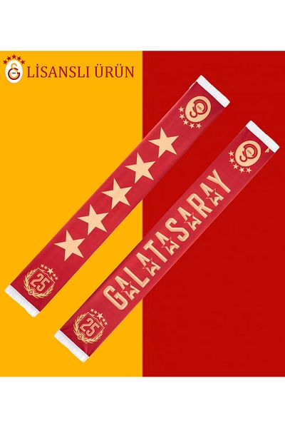 Galatasaray Written Licensed Red 5 Star Shawl Scarf