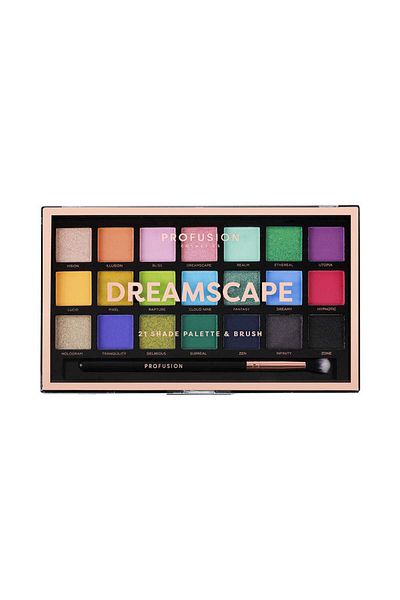 PROFUSION COSMETICS Dreamscape, Eyeshadow Palette 21 Shades and 1 Brush, Profusion Cosmetics, 245 gr
