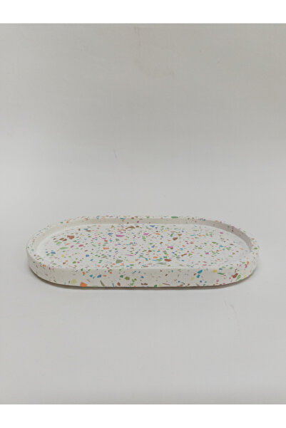 ABAD.HANDMADE TERRAZZO OVAL TRAY DEKORATİF ALTLIK