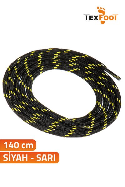 TexFoot Round Polyester Striped Sports Shoe and Boot Laces 140cm