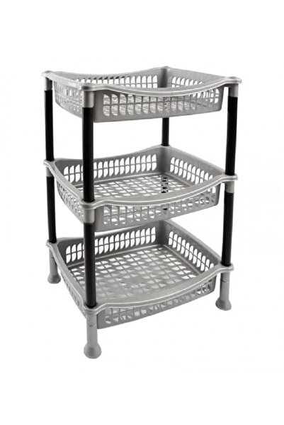 rexa Plastic 3-Layer Multi-Purpose Storage Basket Rack