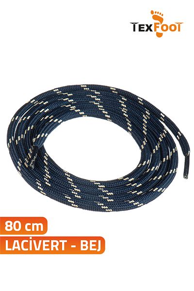 TexFoot Round Polyester Striped Sports Shoe and Boot Laces 80cm