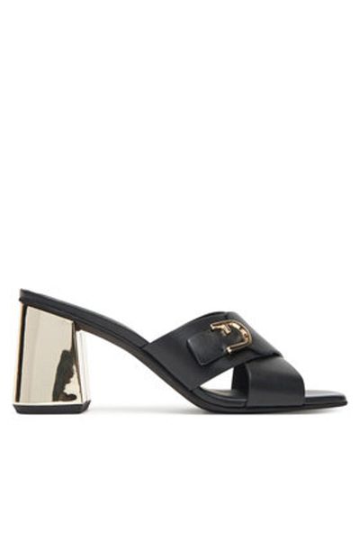 FURLA Flip-flops de damă negri FURLA-YJ41HIC A.0203 0455S NERO+COLOR ORO LIGHT