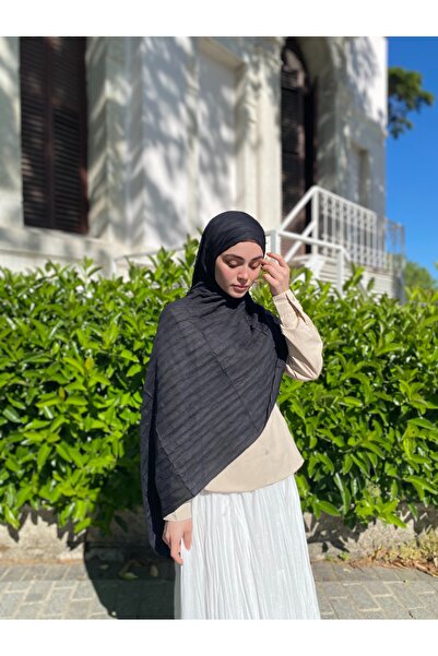 MENESSA شال من الخيزران مطوي باللون الأسود