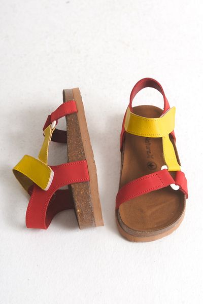 Naturex Genuine Leather Orthopedic Children's Sandals Colorful Velcro Comfortable Sole Sandals Summer Daily Sandals