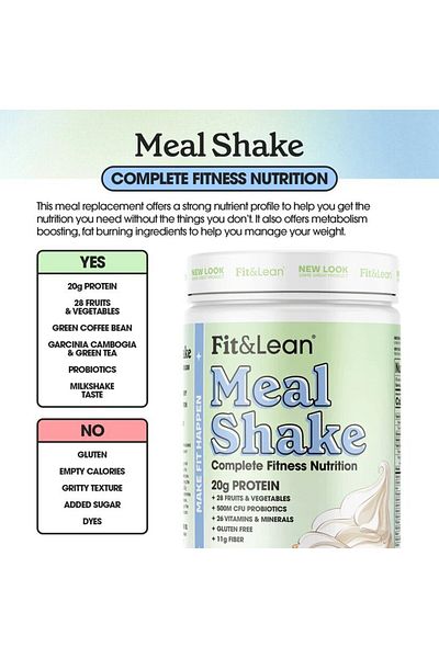 Fit & Lean Meal Shake, Vanilla Ice Cream, 440g, 10 Servings