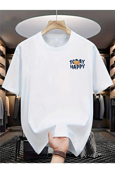 donamod Tricou oversize cu imprimeu Today Happy
