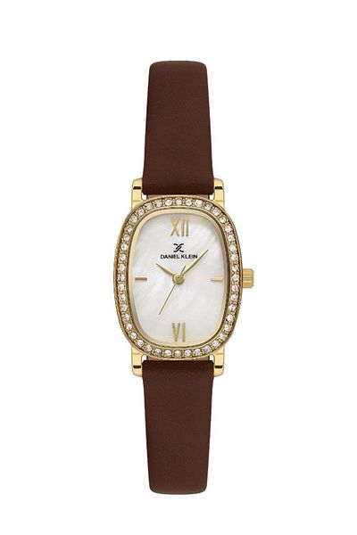 Daniel Klein Dk.1.13943-3 Brown Women's Wristwatch with 3 Atm Water Resistant Leather Band