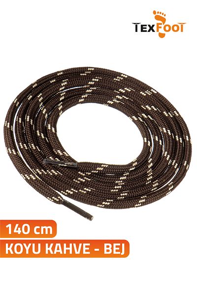 TexFoot Round Polyester Striped Sports Shoe and Boot Laces 140cm