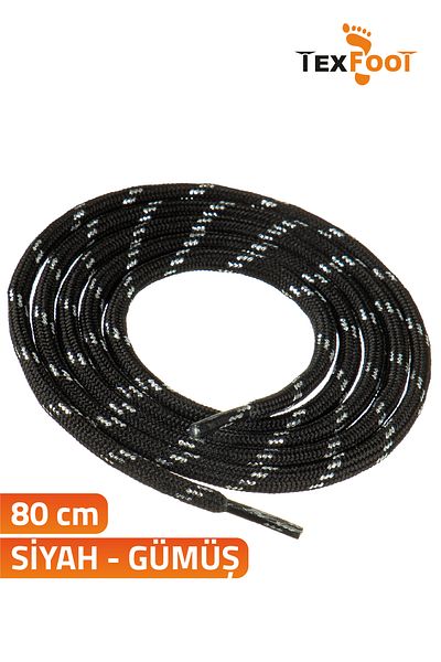 TexFoot Round Polyester Striped Sports Shoe and Boot Laces 80cm