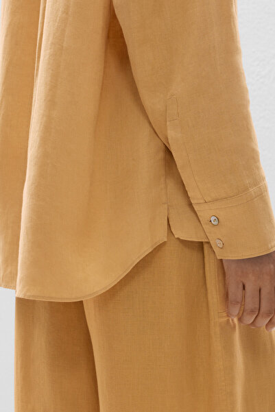 Oysho % 100 keten relaxed gömlek