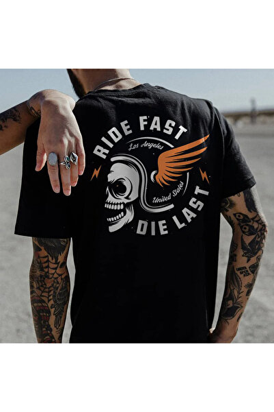 donamod Vozite brzo, umrete poslednji Štampano Oversize kroj T-shirt