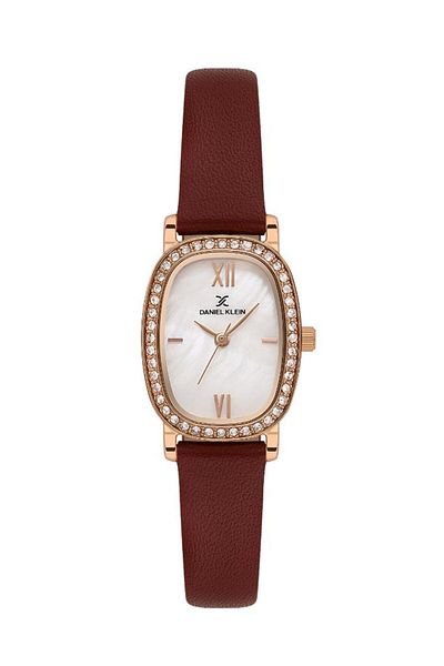 Daniel Klein Dk.1.13943-6 Red Women's Wristwatch with 3 Atm Water Resistant Leather Band