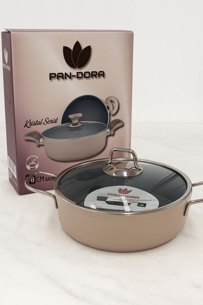 EVİNDA Evinda Pan-Dora 28 cm Crystal Casting Oblate Pot – Non-Stick, 1St Quality-Non-Burning