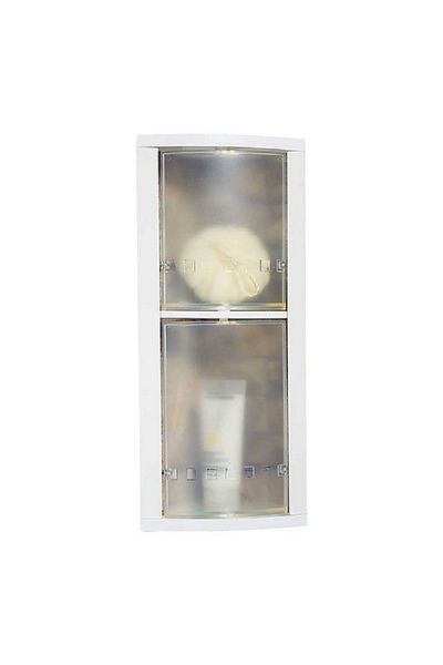 rexa Wall Mounted Rotating Bathroom Corner Storage Shelf White and Clear