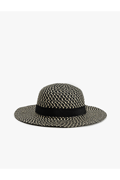 Koton قبعة من القش مع تفاصيل الفرقة