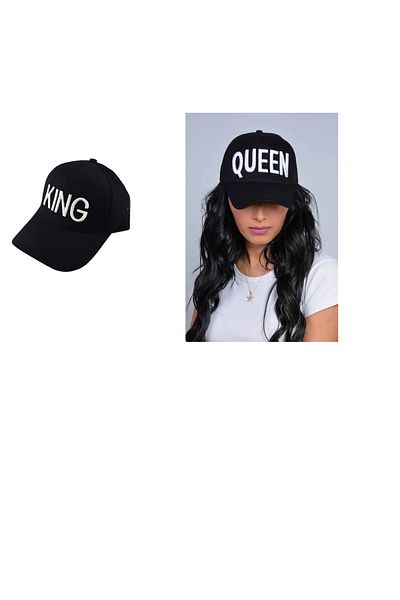 Zirve Quen and King Combination Matching Hat Kasket (2 in One)