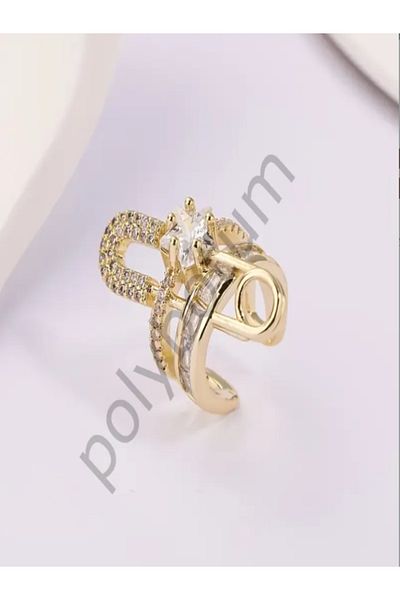 POLYBOTUM Shiny Cubic Zirconia Stone Copper Ear Clamp – Stylish Earrings Without Holes
