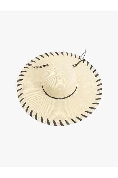 Koton Straw Hat with Stripe Detail