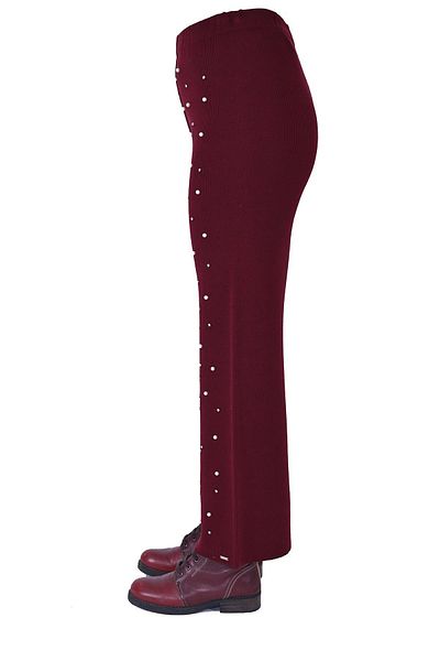 Invee Pantaloni de tricotaj İnci Roșu Claret