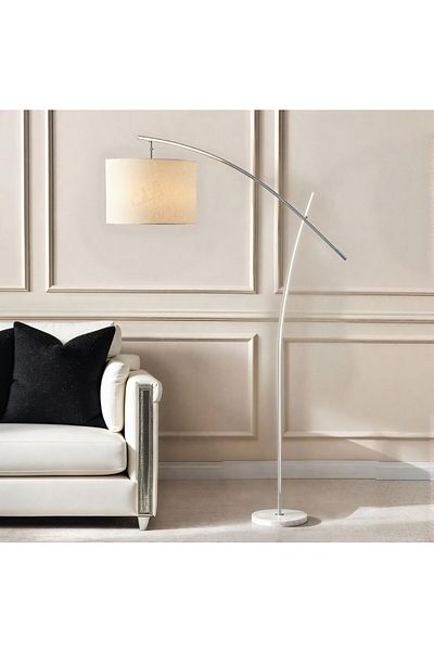 Ebticar Floor lamp with elegant design, silver color