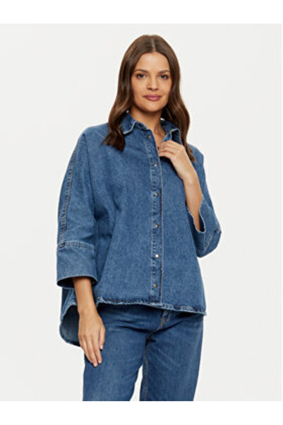 ONLY Cămașă din denim albastru pentru femei ONLY-15332126 DENIM ALBASTRU MEDIU