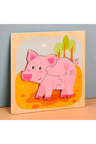 OEM 3D wooden puzzle, piggy model