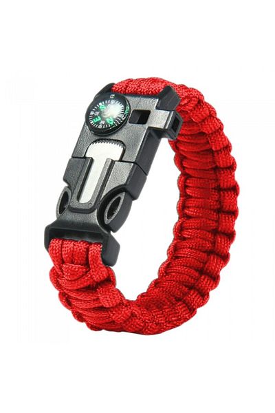 dalimag Outdoor survival bracelet, army type, 5 in 1, paracord, compass, whistle, knife, flint,