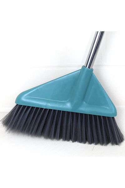 rexa Windproof Soft Brush Broom Set – Extra Long Stainless Steel Handle, Non-Stick Hair Dustpan