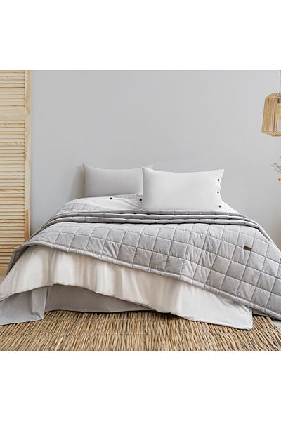 Schafer Home Soft Bedspread Duvet Cover Set 5 Pieces-Grey