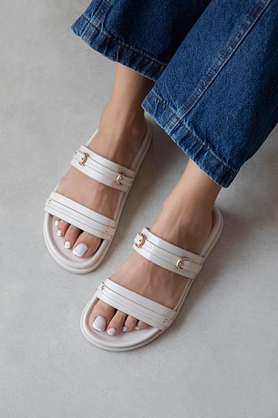 STRASWANS Cistra Women's Daily Comfort Leather Slippers Beige