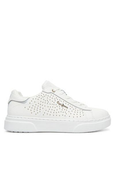 Pepe Jeans Teniși de damă albi PEPE JEANS-PLS00039 800WHITE