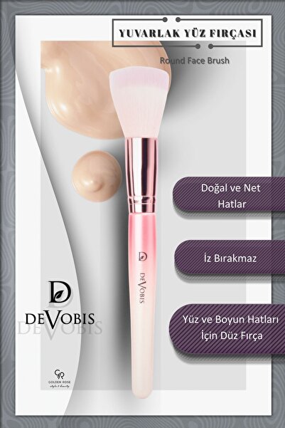 Golden Rose Devobis Round Face Brush - Yuvarlak Başlı Pudra, Fondöten ve Bron...