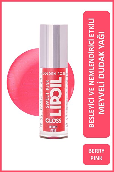 Golden Rose Sweet Kiss Lip Oil Gloss No:03 Dudak Parlatıcı Yağ Ahududu, Gül &...