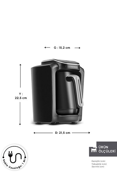 Karaca Hatır Neo Turkish Coffee Machine 5 Cup Capacity Silver
