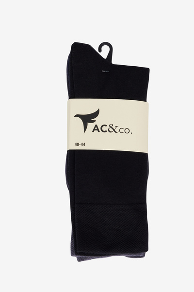 AC&Co / Altınyıldız Classics Men's Black-Navy-Marengo Patterned 3-Piece Socket Socks