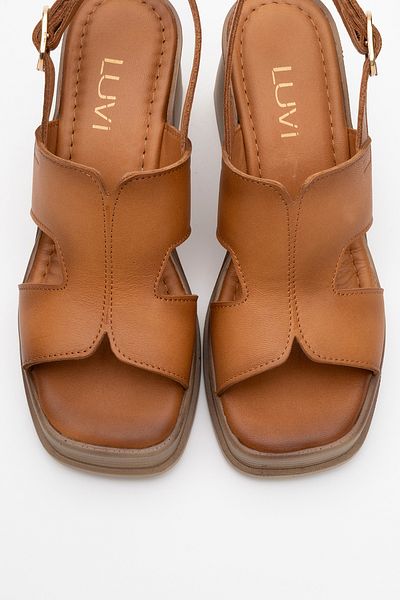 LuviShoes Sandale cu toc cu platformă KEVIN din piele naturală pentru femei