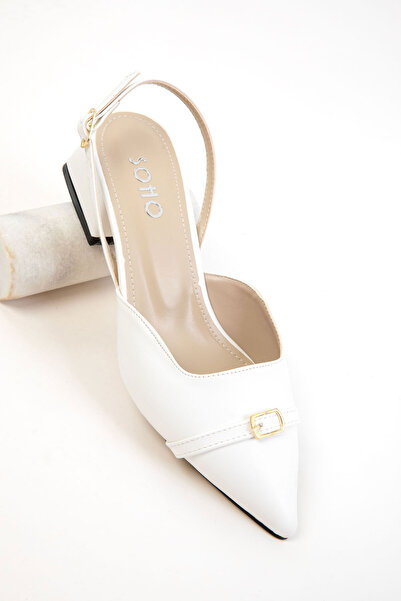 SOHO White-White Women's Classic Heeled Shoes 20595