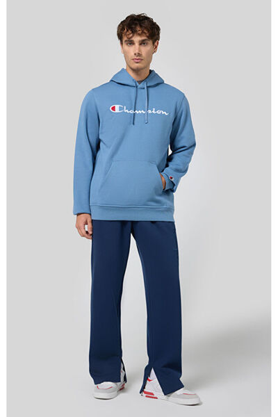 Champion Script Shop Hooded Sweatshirt Mavi Erkek Kapüşonlu Sweatshirt-220253-BS099