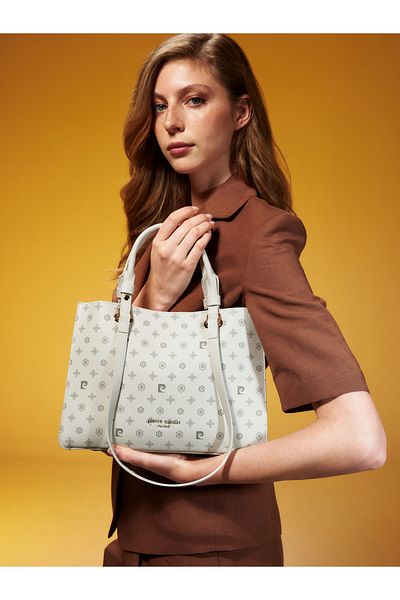 Pierre Cardin Geantă de umăr pentru femei cu monogramă albă 05PO25Y10312