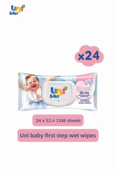 Uni Baby First Step Wet Wipes 24 Packs 1248 Sheets